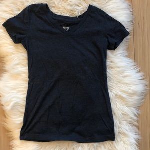 V-Neck Navy Blue Short Sleeve Tee